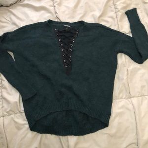 Express Lace-Up Sweater